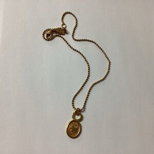 Vintage 80s Signed AGATHA PARIS Scottie Dog Necklace & Pendant Gold Tone